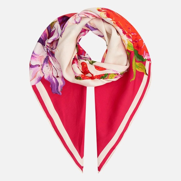 CAMILLA “Kiss and Tell” large silk square scarf top headwrap belt sarong wrap - Picture 2 of 4